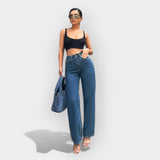 JEANS DE CINTURA ALTA CON CORTE HOLGADO