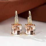 Pendientes Hoop Dorados con Piedras Misteriosas