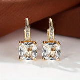 Pendientes Hoop Dorados con Piedras Misteriosas