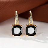 Pendientes Hoop Dorados con Piedras Misteriosas
