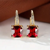 Pendientes Hoop Dorados con Piedras Misteriosas