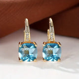Pendientes Hoop Dorados con Piedras Misteriosas
