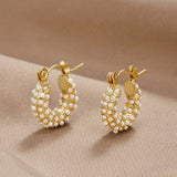 Pendientes de oro con perlas
