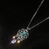 Collar Plateado Luna Cristal Pescador de Sueños