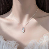 Collar Plateado Luna Cristal Pescador de Sueños