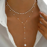 Collar de Dos Vueltas con Perlas y Colgantes