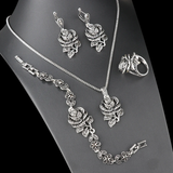 Conjunto Elegante en Plata con Circonitas