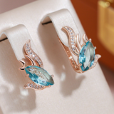 Pendientes Colgantes con Cristales Turquesa en Dorado