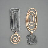 Pendientes Colgantes en Oro y Plata