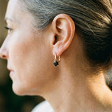 Pendientes Colgantes en Oro con Zirconia Negra
