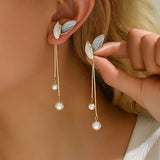 Pendientes Colgantes en Forma de Hoja con Margaritas