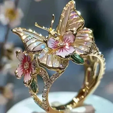 Pendiente Brillante Mariposa de la Naturaleza con Zirconio