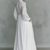 Alba | Vestido Maxi  Patchwork con Cuello Alto