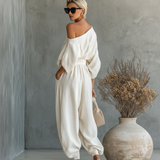 Nina | Conjunto de Lino con Hombros Descubiertos