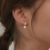 Pendientes Pequeños de Perlas Baño de Oro