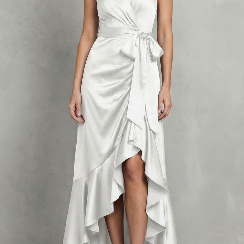 VESTIDO MAXI DE NOCHE CON SILUETA DRAPEADA DE SATÉN