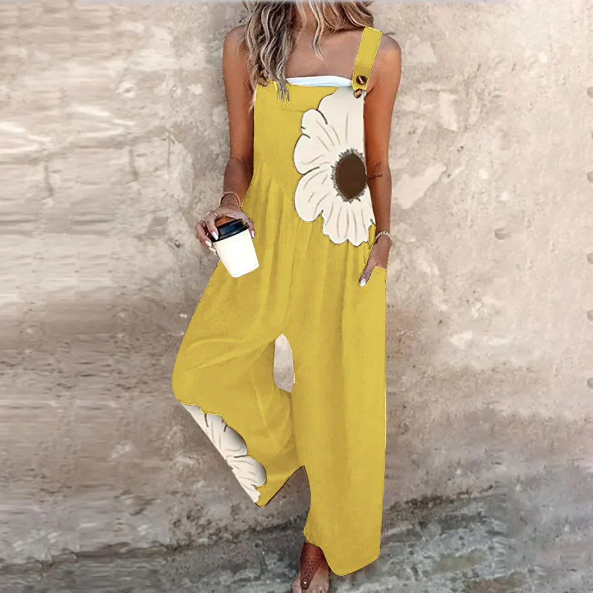 Lucía | Mono Estampado de Tirantes con Flores Cómodo