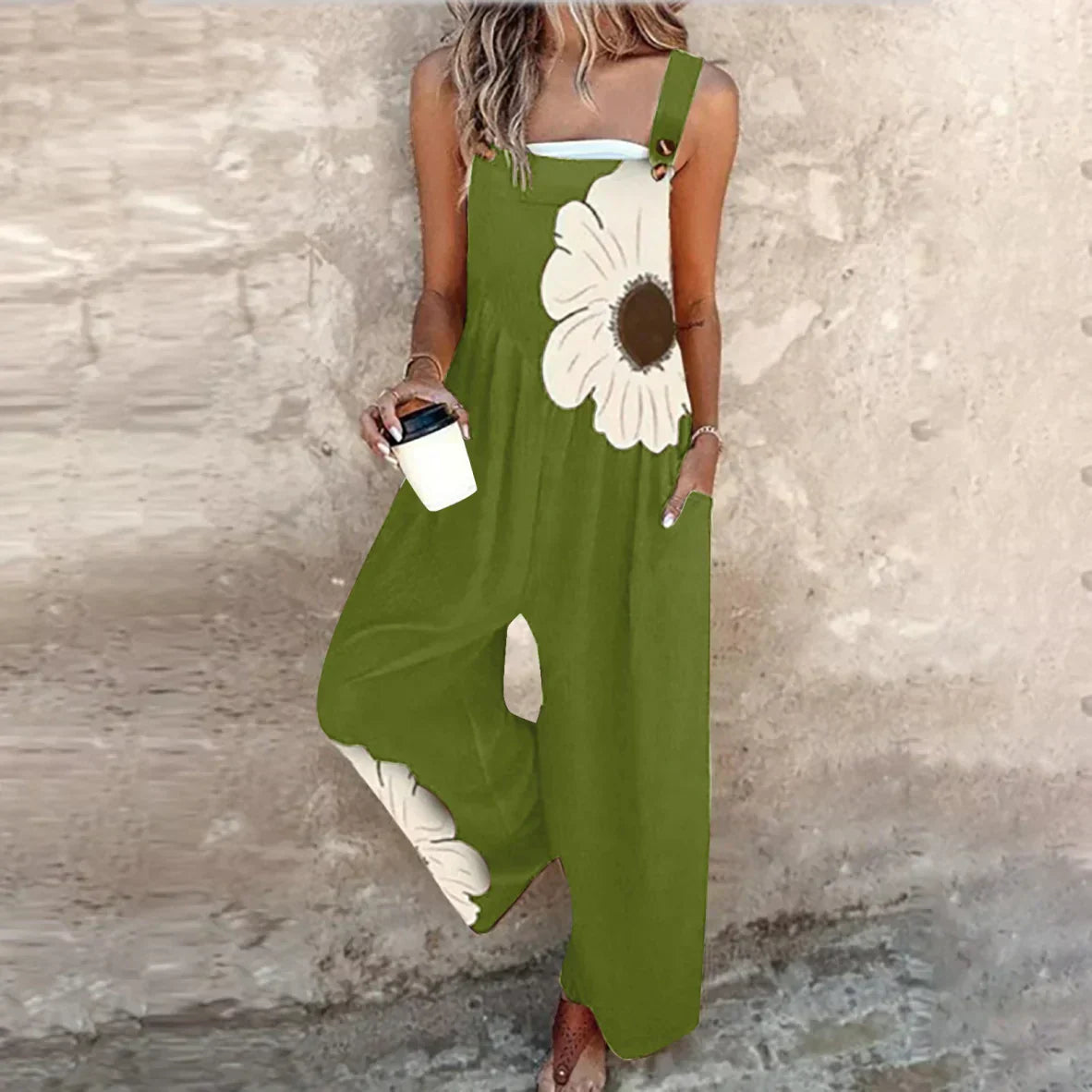 Lucía | Mono Estampado de Tirantes con Flores Cómodo
