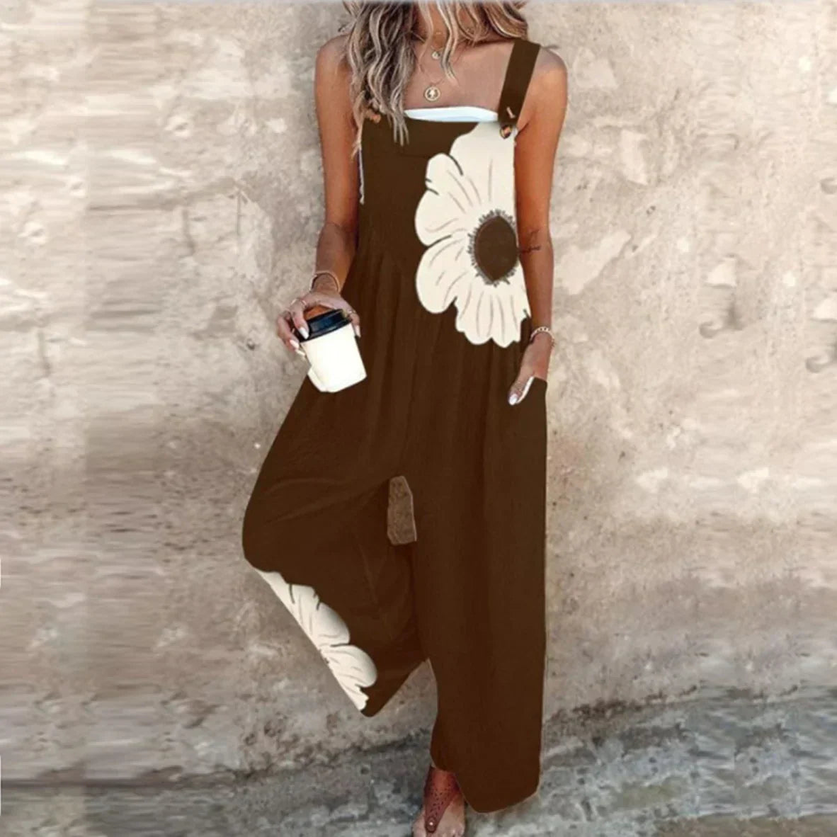 Lucía | Mono Estampado de Tirantes con Flores Cómodo
