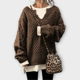 Suéter Oversize con Motivo de Trenza