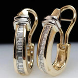Pendiente retro de oro y diamante