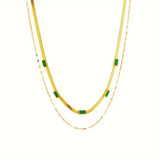 Collar retro de oro de dos capas "Sorella Gem"