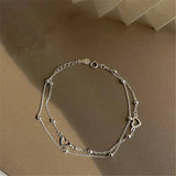 Pulsera de Plata Ajustable con Corazón