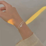 Pulsera de Plata Ajustable con Corazón
