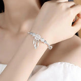 Pulsera Ajustable de Atrapa Sueños en Plata