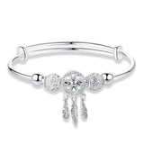 Pulsera Ajustable de Atrapa Sueños en Plata