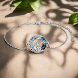 Pulsera Ajustable con Perro Colgante de Plata