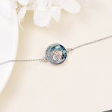 Pulsera Ajustable con Perro Colgante de Plata