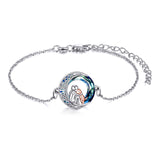 Pulsera Ajustable con Perro Colgante de Plata
