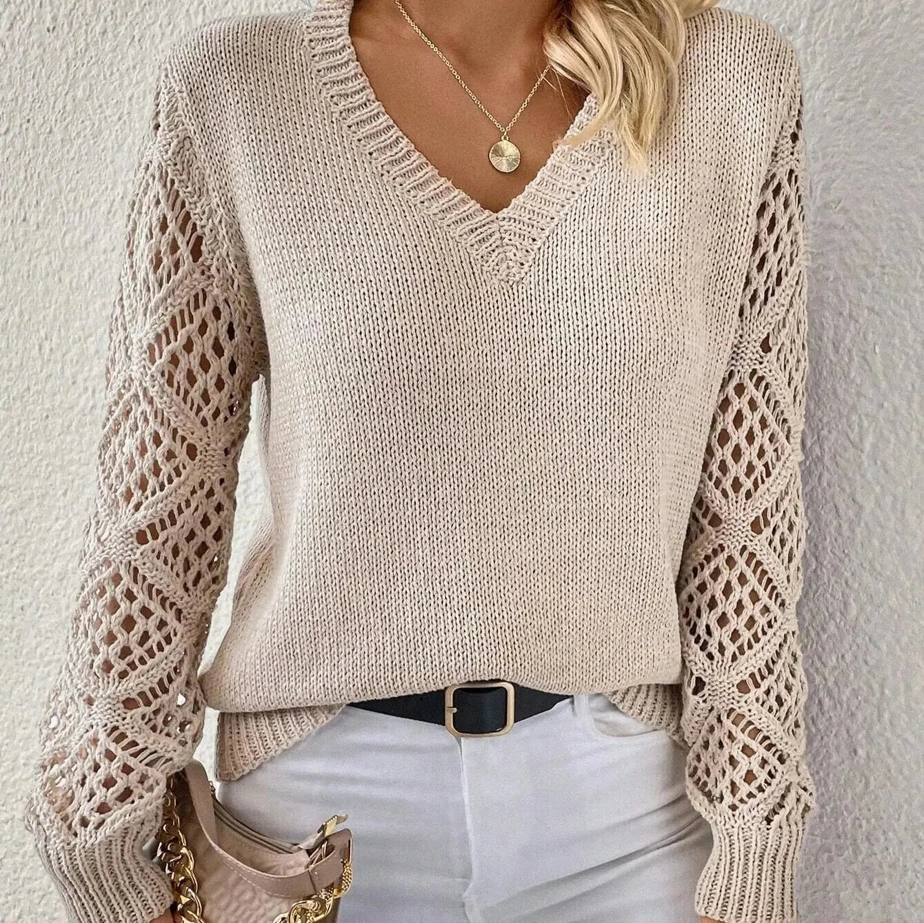 Martha - Suéter V-Cuello Couture