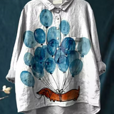 Tens razão.  Irene | Blusa Casual con Estampado Artístico de Globos y Perro