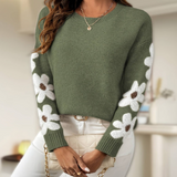 Silke - Suéter suave de punto con diseño floral