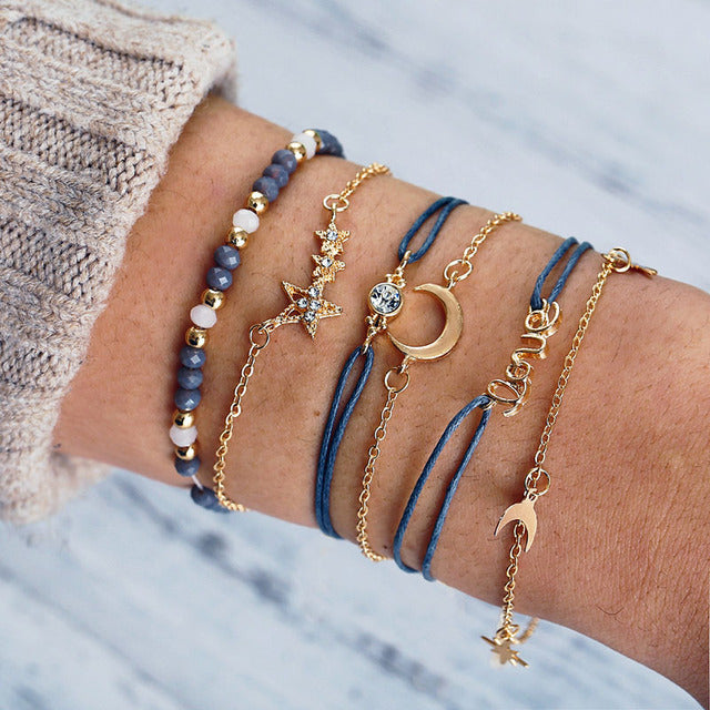 Conjunto de pulseras brillantes de lujo