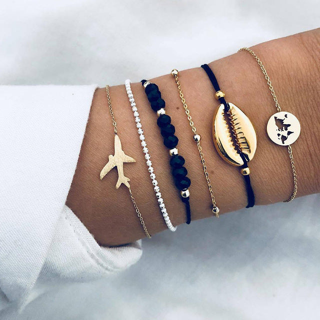 Conjunto de pulseras brillantes de lujo