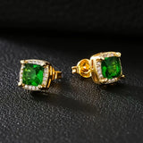 Pendientes "Karina" con piedra esmeralda
