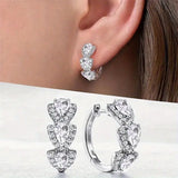 Pendientes Estriados con Cristal Brillante