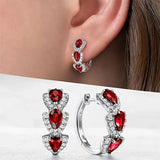 Pendientes Estriados con Cristal Brillante