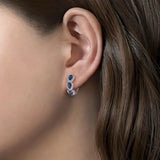 Pendientes Estriados con Cristal Brillante