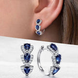 Pendientes Estriados con Cristal Brillante