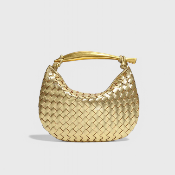 Paola - Bolso Woven con Asa Dorada