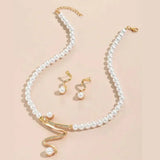 Conjunto de Collar y Pendientes de Perlas Naturales