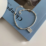 Pulsera Cuadrada Amor Plata