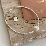 Pulsera Cuadrada Amor Plata