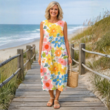 Ella -Vestido Midi Floral Pastel