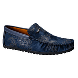 Mocasines florales de piel