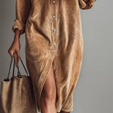 Estela - Vestido midi de pana